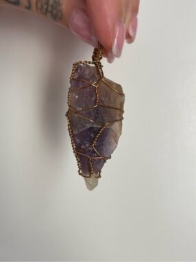 Wire wrapped Ontario amethyst pendant